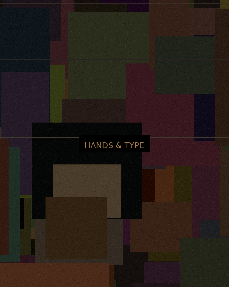 Hands setting metal letterpress type in our bayou workshop